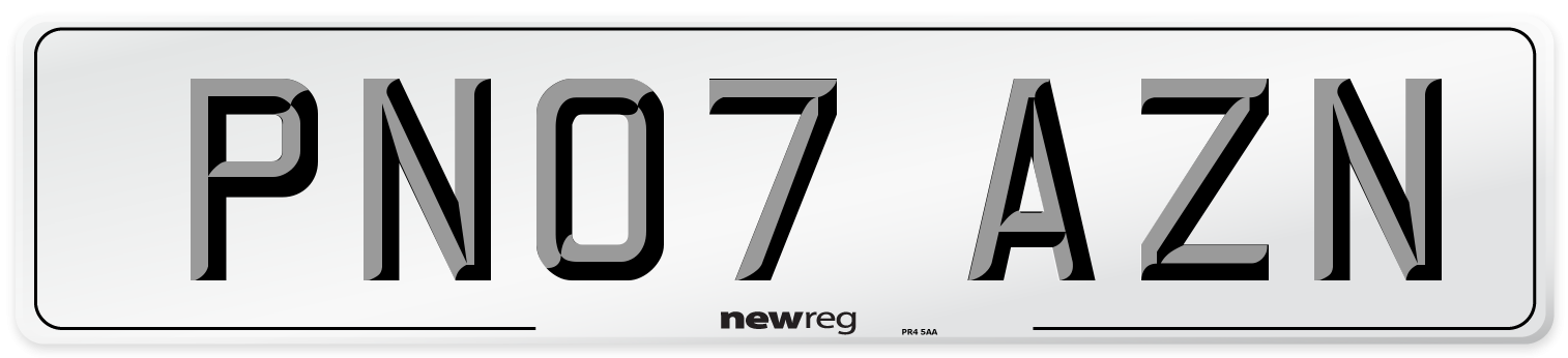 PN07 AZN Number Plate from New Reg